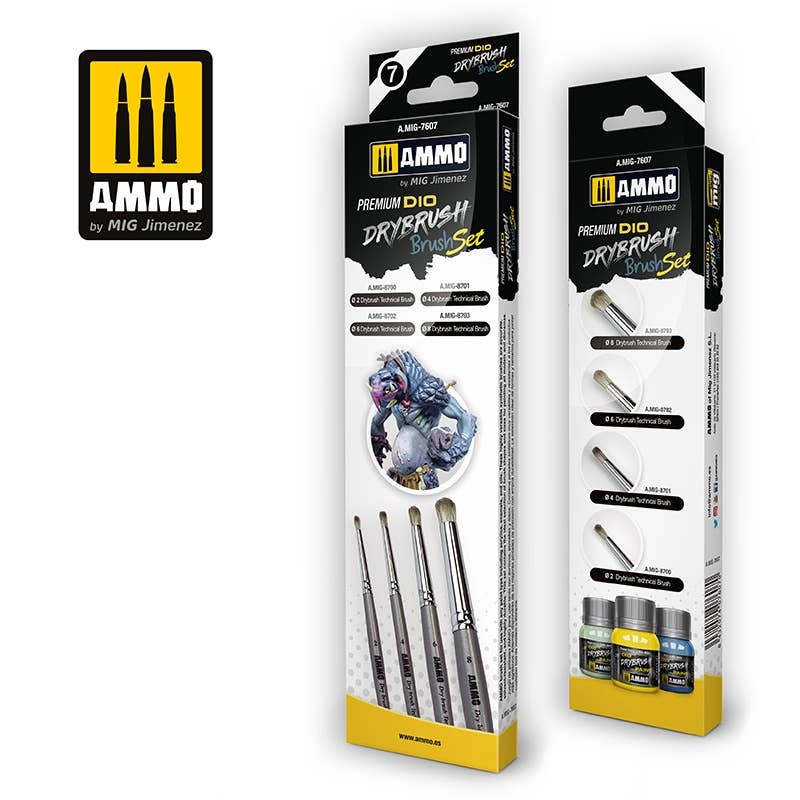 Ammo Mig Premium Dio Drybrush Set | 8432074076070