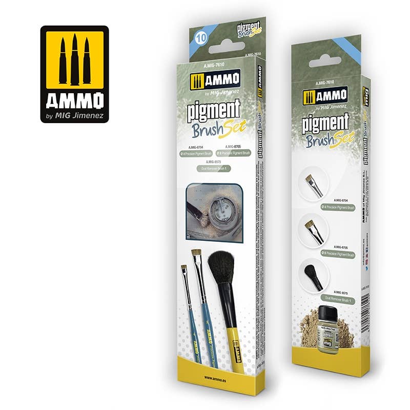 Ammo Mig Pigment Brush Set | 8432074076100