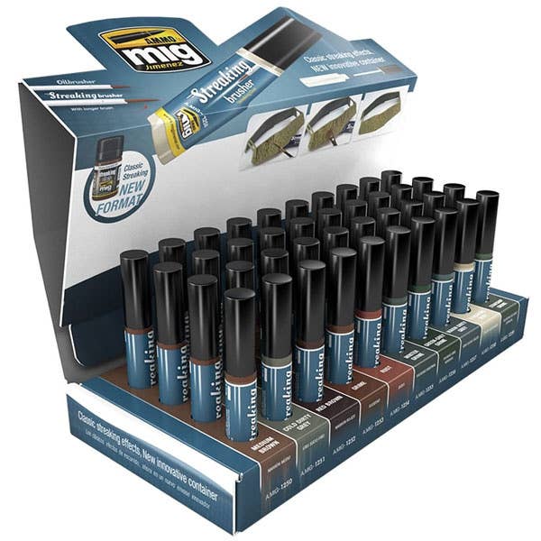 Ammo Mig Streakingbrushes Retail Counter Display Stand (10 Streakingbrushes x 4 Units) | 8432074081678