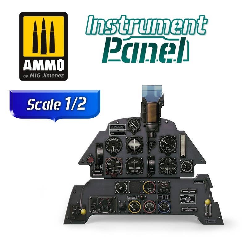 Ammo Mig Messerschmitt Bf 109 E - Instrument Panel 1/2 Scale 2D Print On MDF