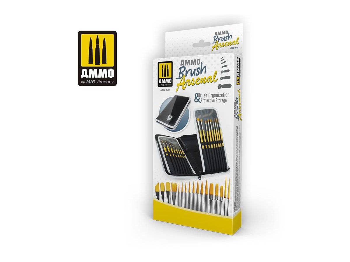 Ammo Mig Ammo Brush Arsenal Set with Brush Organization & Protective Storage | 8432074085805