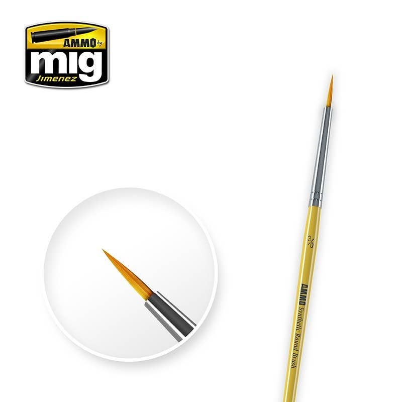 Ammo Mig Synthetic Round Brush, 3/0 | 8432074086116