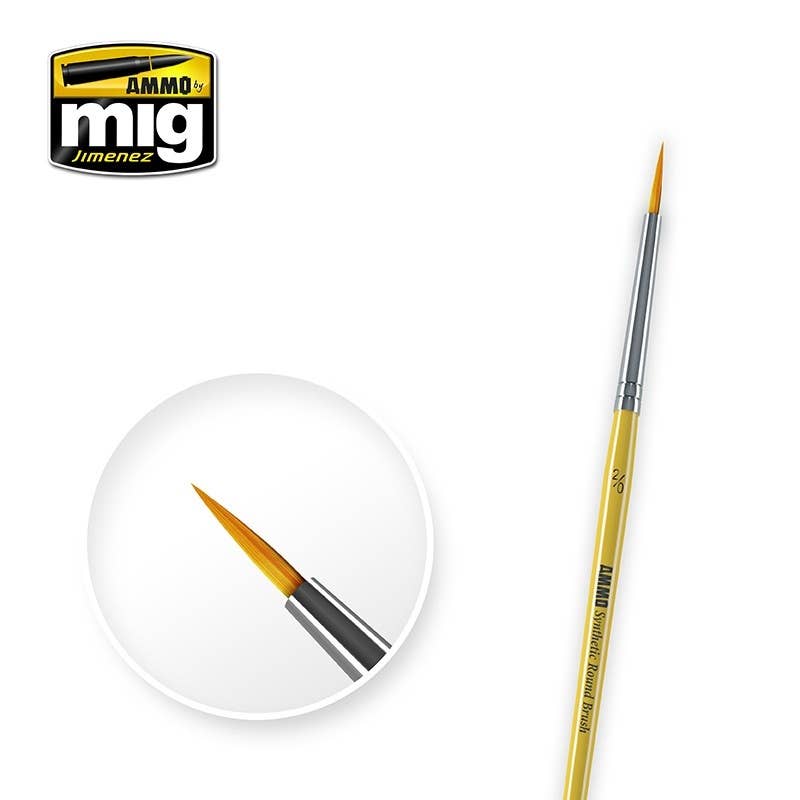 Ammo Mig Synthetic Round Brush, 2/0 | 8432074086123