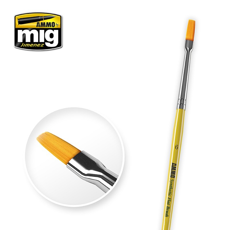 Ammo Mig Synthetic Flat Brush, 6 | 8432074086215