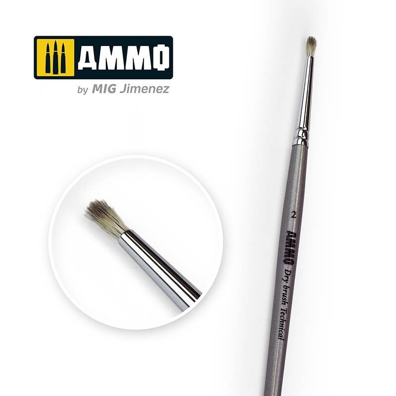 Ammo Mig Ammo Drybrush Technical Brush, 2 | 8432074087007