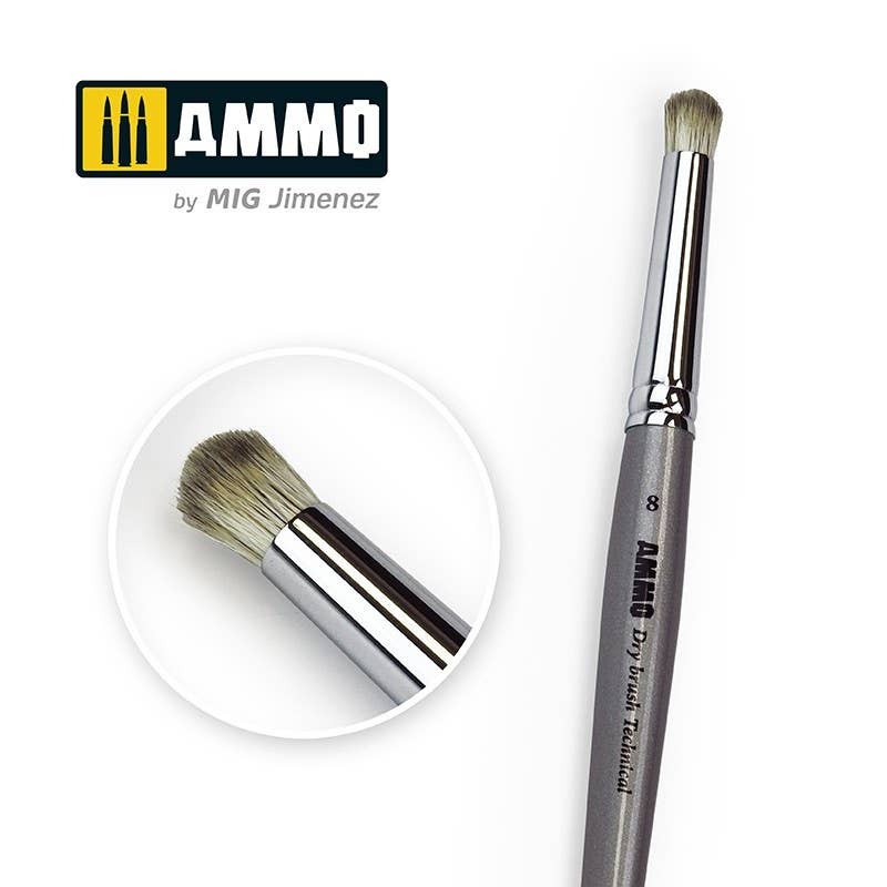 Ammo Mig Ammo Drybrush Technical Brush, 8 | 8432074087038