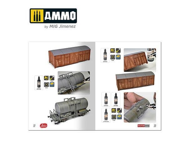 Ammo Mig AMMO RAIL CENTER SOLUTION BOOK #01 - GERMAN TRAINS. All Weathering Products | 8432074113003