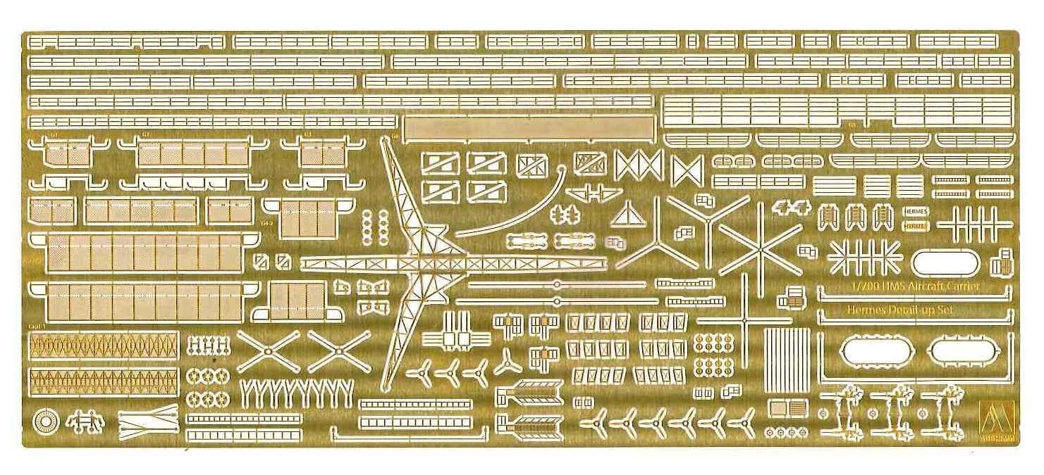 Aoshima 1/700 British Aircraft Carrier HERMESE Photoetched Set | 4905083051016