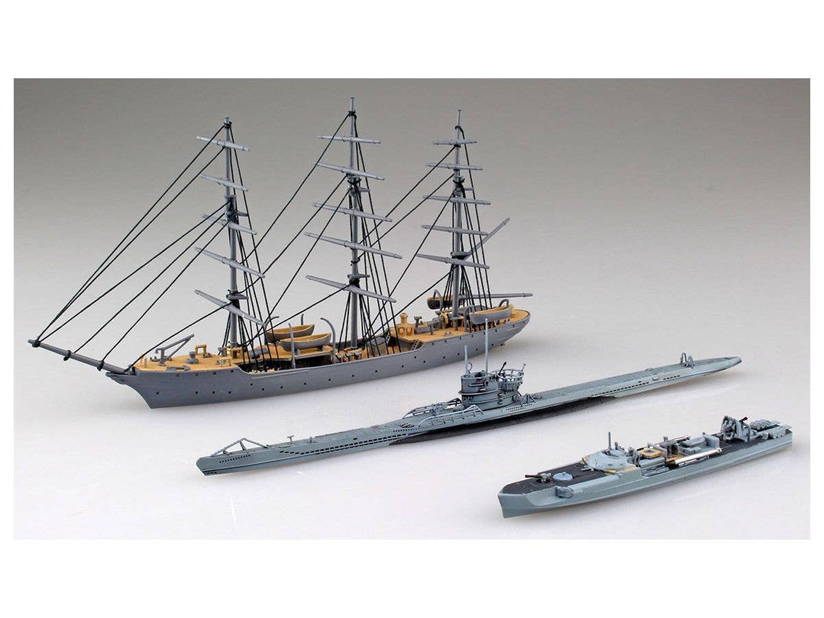 Aoshima 1/350 Christian Radich & S-BOAT & U-BOAT | 4905083056578