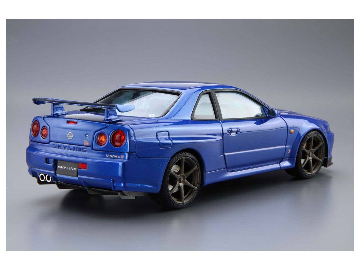 Aoshima 1/24 Nissan BNR34 Skyline GT-R V-spec '02 | 4905083058589