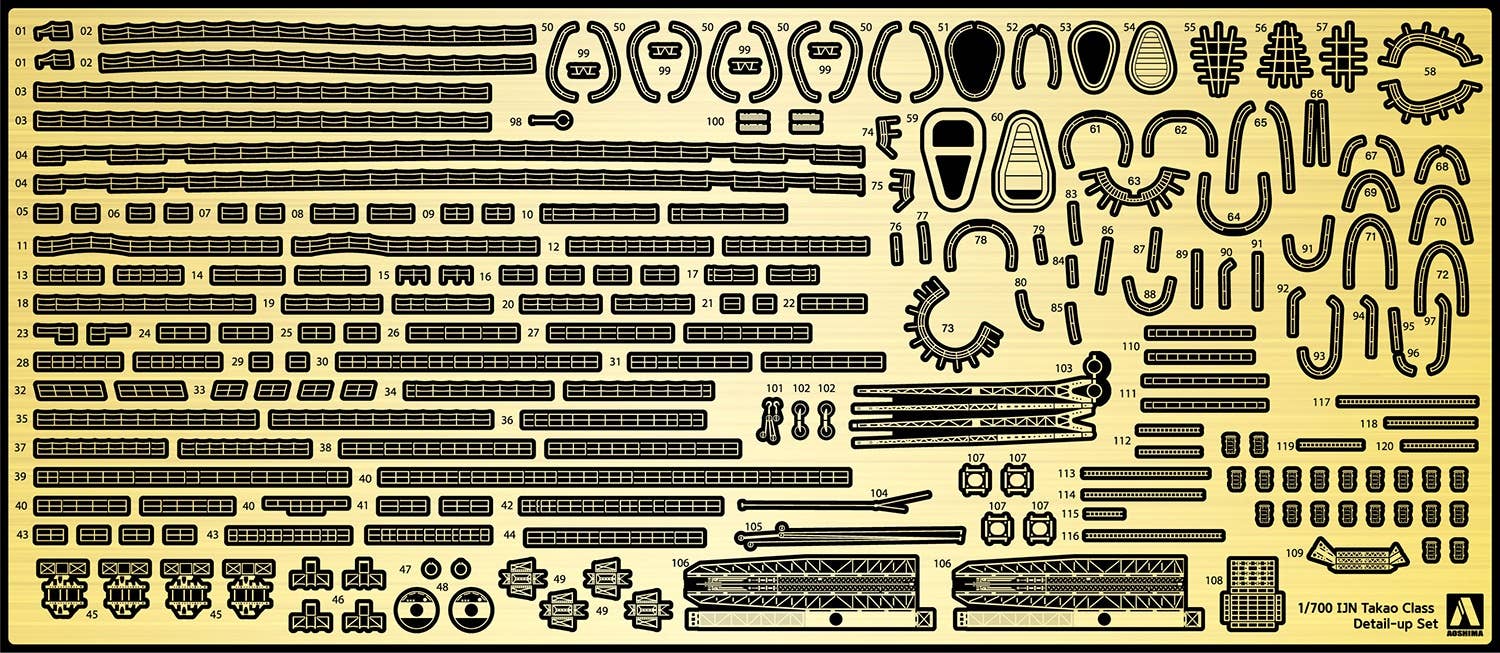 Aoshima 1/700 IJN Takao Class Photoetched Parts Set | 4905083058817