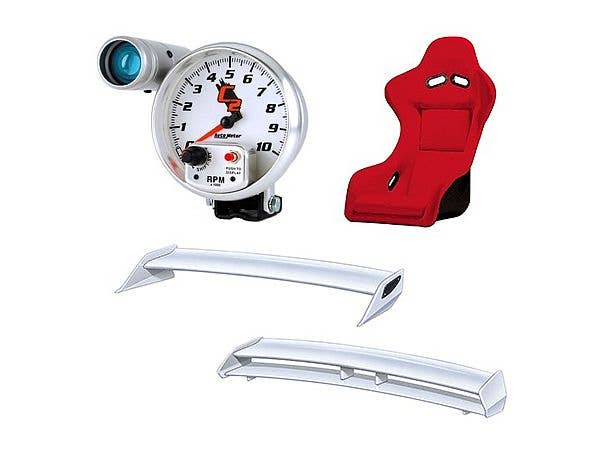 Aoshima 1/24 WING & Custom Parts Set - Rear wings, Bucket seats and Large Tachometer | 4905083059739