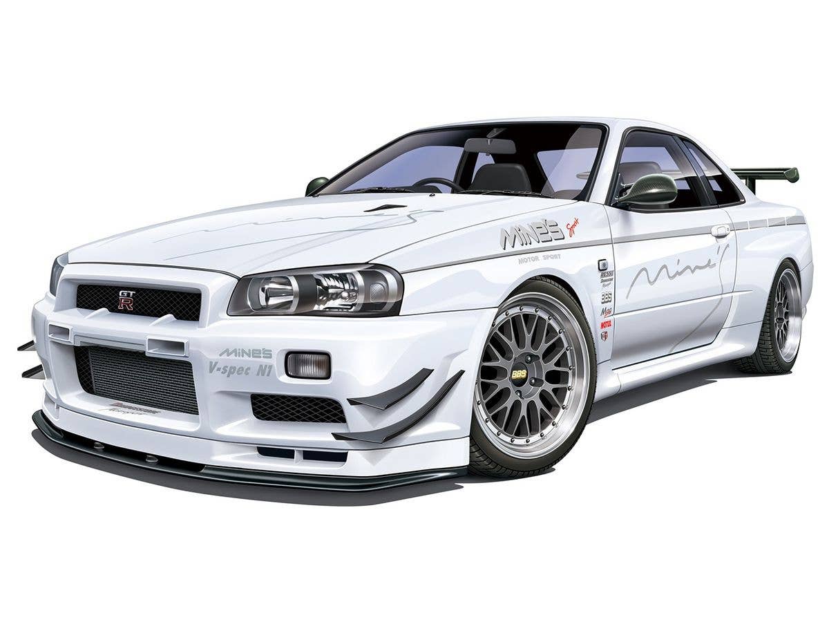 Aoshima 1/24 Nissan Mine's BNR34 Skyline GT-R '02 | 4905083059869