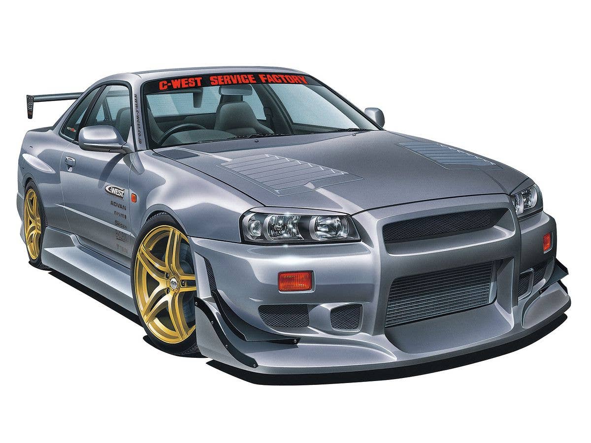 Aoshima 1/24 Nissan C-West BNR34 Skyline GT-R '02 | 4905083061497