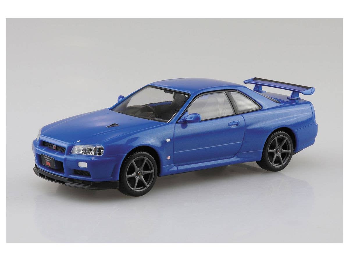 Aoshima 1/32 SNAP KIT #11-A Nissan R34 Skyline GT-R (Bayside Blue) | 4905083062500
