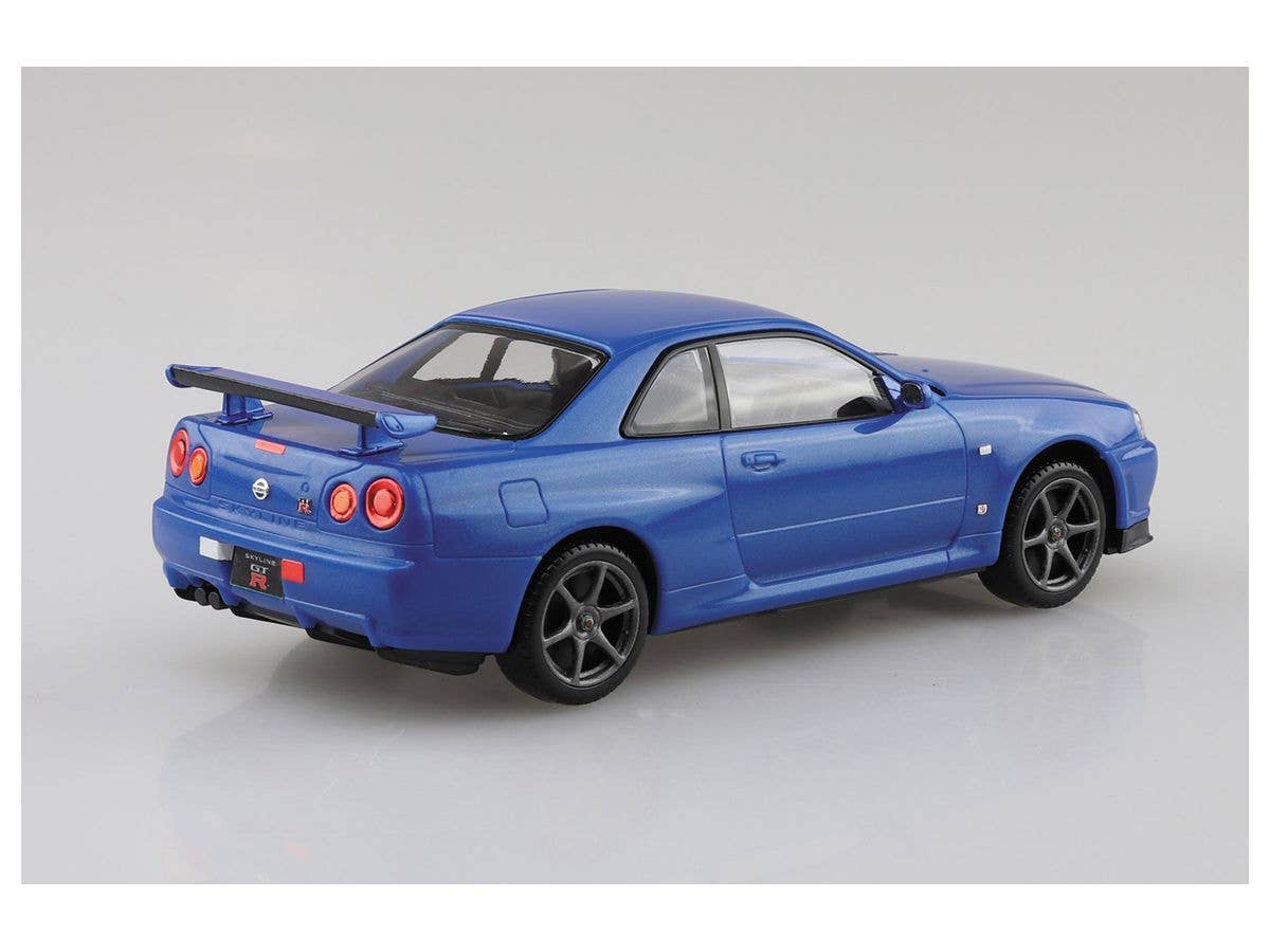 Aoshima 1/32 SNAP KIT #11-A Nissan R34 Skyline GT-R (Bayside Blue) | 4905083062500