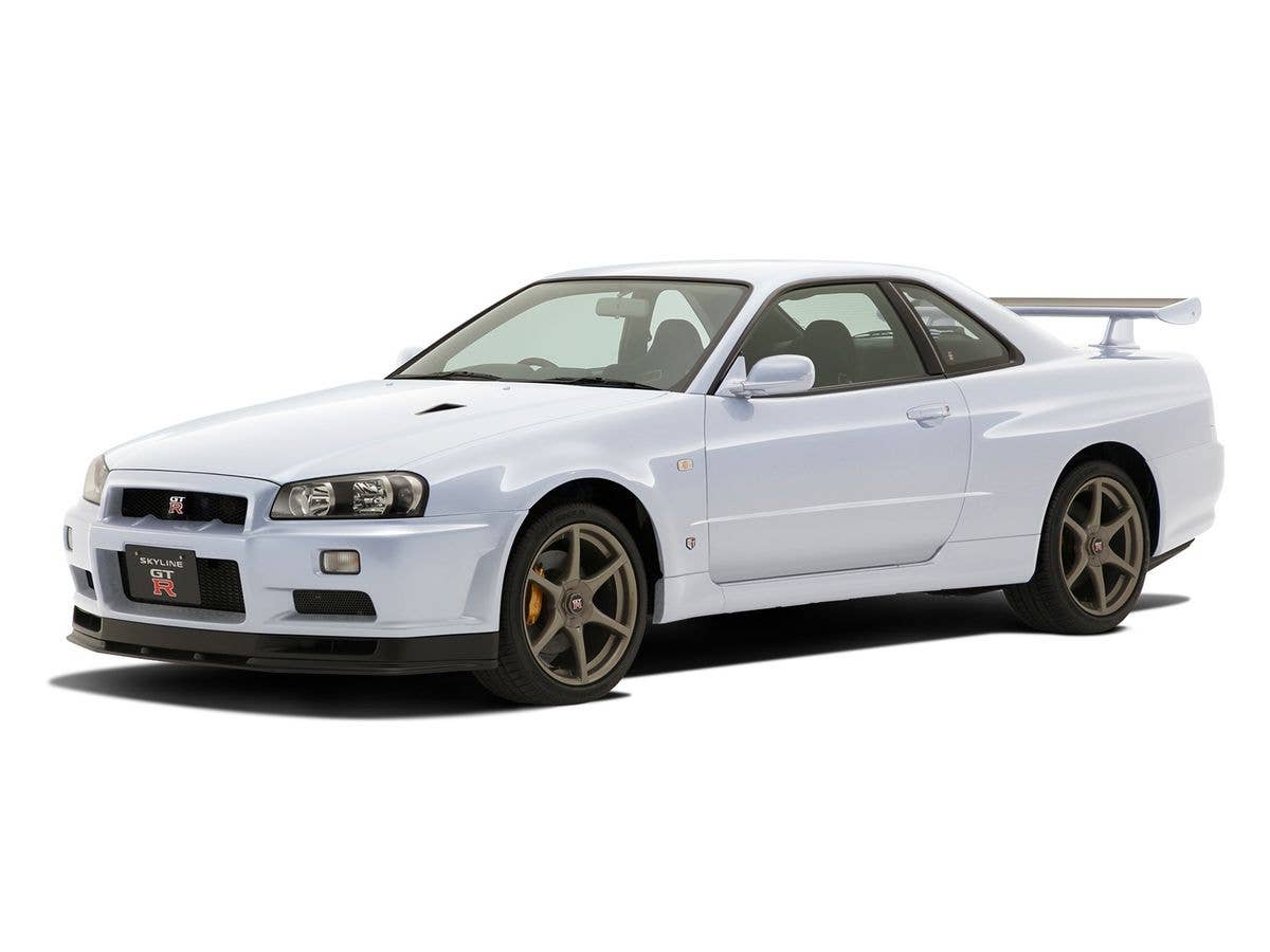 Aoshima 1/32 SNAP KIT #11-B Nissan R34 Skyline GT-R (White) | 4905083062517