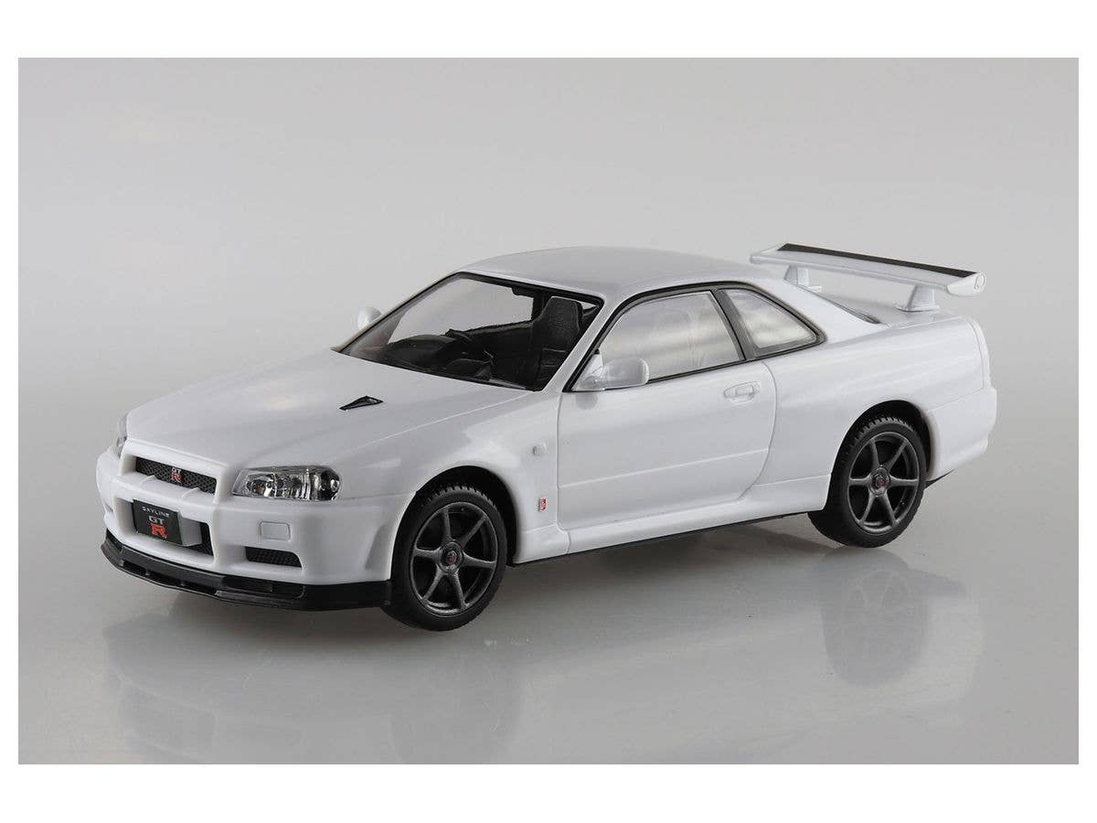 Aoshima 1/32 SNAP KIT #11-B Nissan R34 Skyline GT-R (White) | 4905083062517