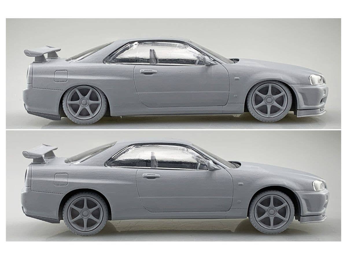 Aoshima 1/32 SNAP KIT #11-E Nissan R34 Skyline GT-R Nur(Sparkling Silver) | 4905083062548