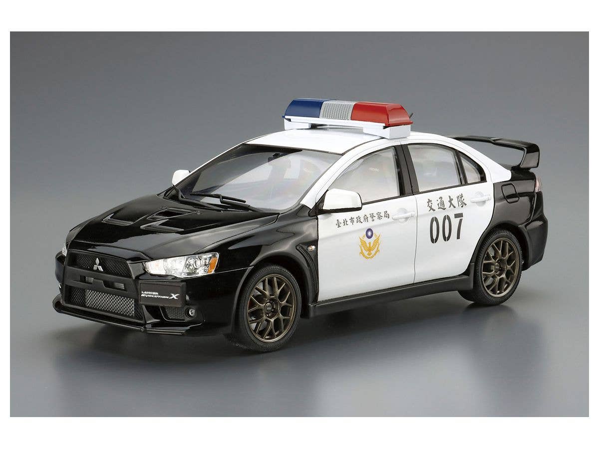 Aoshima 1/24 Mitsubishi CZ4A Lancer Evolution X Patrolcar '07 Taipei City Police Department | 4905083062821