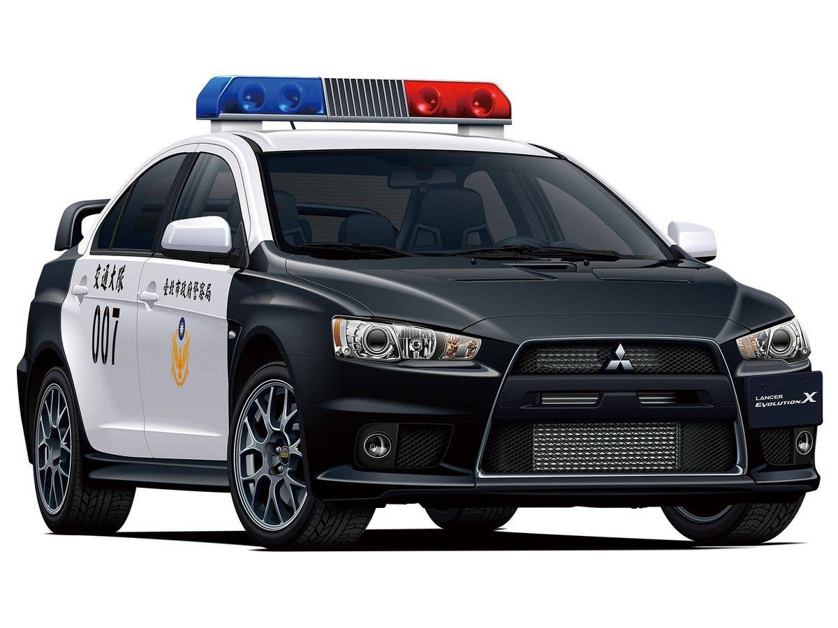 Aoshima 1/24 Mitsubishi CZ4A Lancer Evolution X Patrolcar '07 Taipei City Police Department | 4905083062821