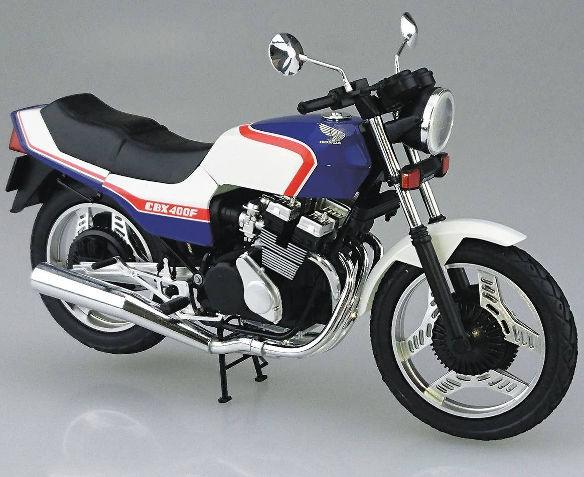 Aoshima 1/12 Honda NC07 CBX400F Pearl Candy Blue/Pearl Shell White '81 | 4905083063422