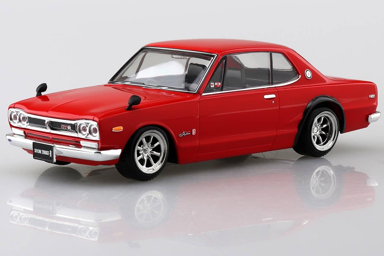 Aoshima 1/32 SNAP KIT #09-SP3 Nissan Skyline 2000 GT-R Custom Wheel (Red) | 4905083064726
