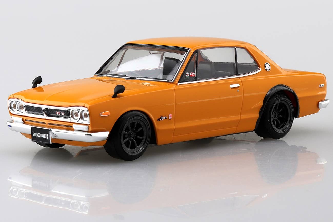 Aoshima 1/32 SNAP KIT #09-SP4 Nissan Skyline 2000 GT-R Custom Wheel (Safari Brown) | 4905083064733