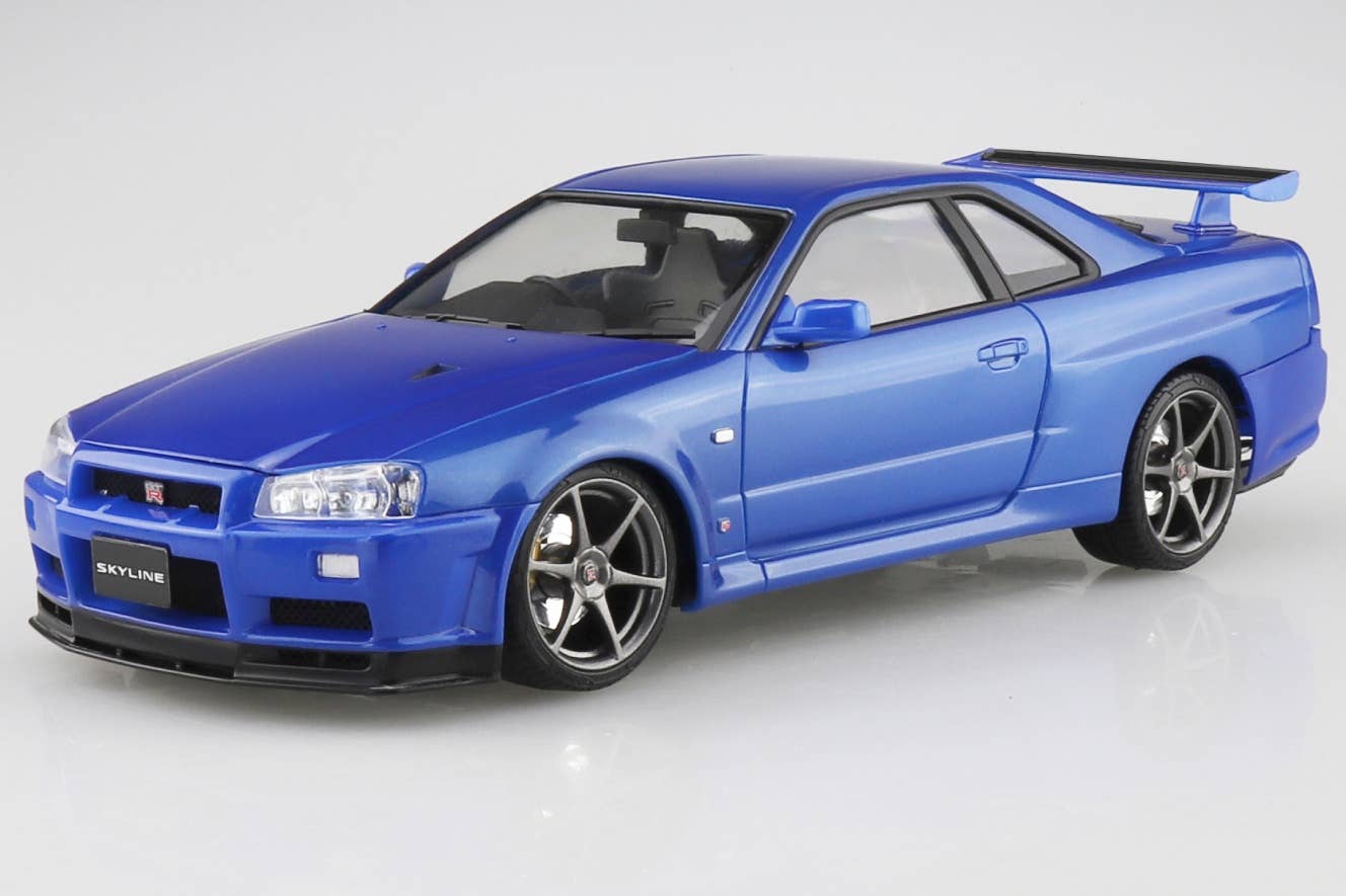 Aoshima 1/24 Nissan BNR34 Skyline GT-R V-spec II '00 Bayside Blue | 4905083065570