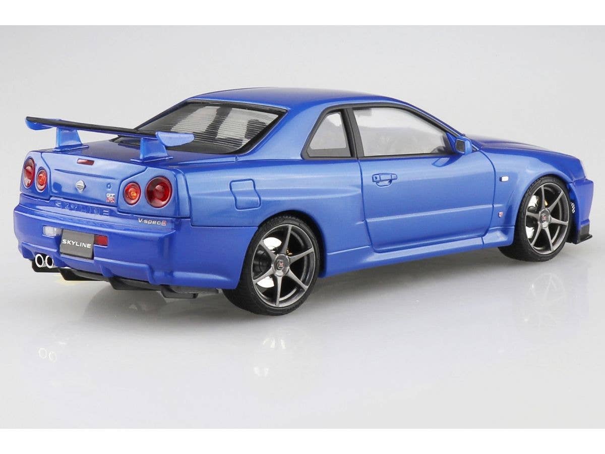 Aoshima 1/24 Nissan BNR34 Skyline GT-R V-spec II '00 Bayside Blue | 4905083065570