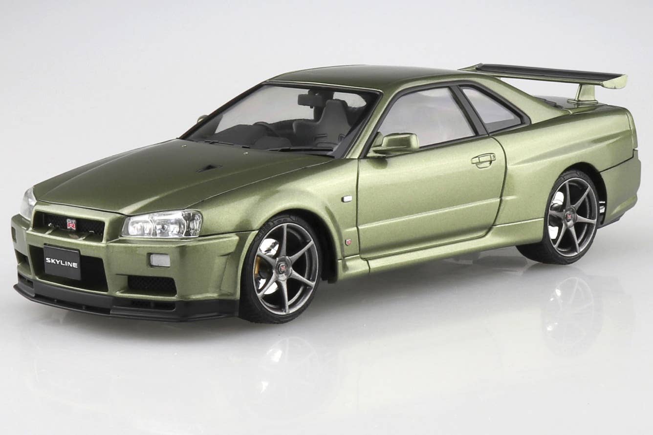 Aoshima 1/24 Nissan BNR34 Skyline GT-R V-spec II Nur '00 Millennium Jade | 4905083065594
