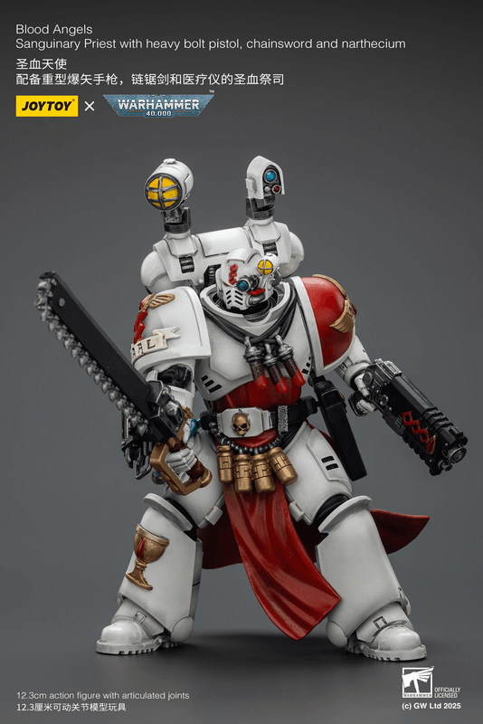 JOYTOY Blood Angels Sanguinary Priest with Heavy bolt pistol, chainsword and narthecium