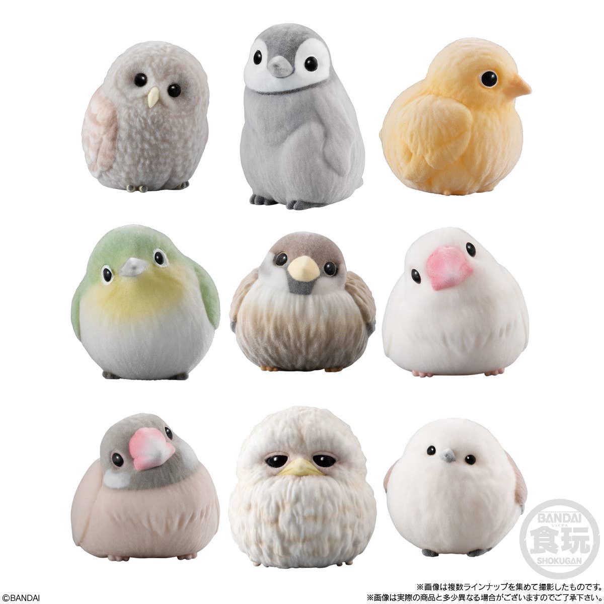 BANDAI Flocked Tenori Friends 1 - Birds (Box/12), Bandai Shokugan Tenori Friends | 4570117914065