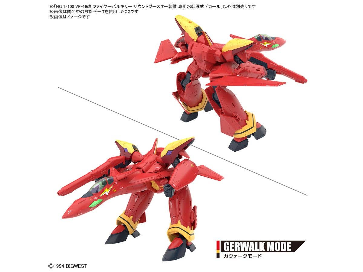 HG 1/100 VF-19 CUSTOM FIRE VALKYRIE WITH SOUND BOOSTER WATER DECALS | 4573102663160