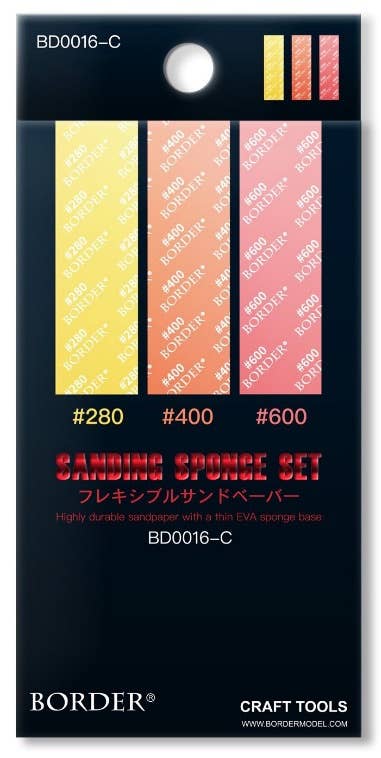 Border Model SANDING SPONGE SET 280# 400# 600# (18 pcs each) | 6971995749318