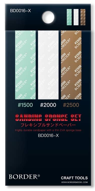 Border Model SANDING SPONGE SET 1500# 2000# 2500# (18 pcs each) | 6971995749332
