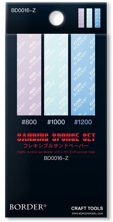 Border Model SANDING SPONGE SET 800# 1000# 1200# (18 pcs each) | 6971995749325