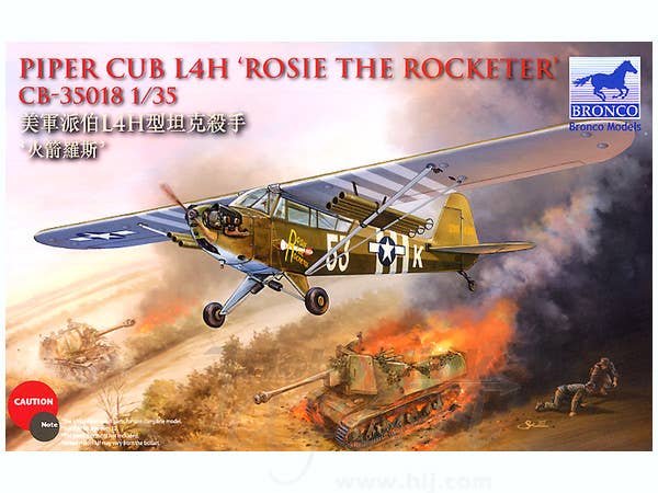 Bronco Models 1/35 Piper Cub L4H Rosie The Rocketeer Aircraft Model Kit | 4544032622718