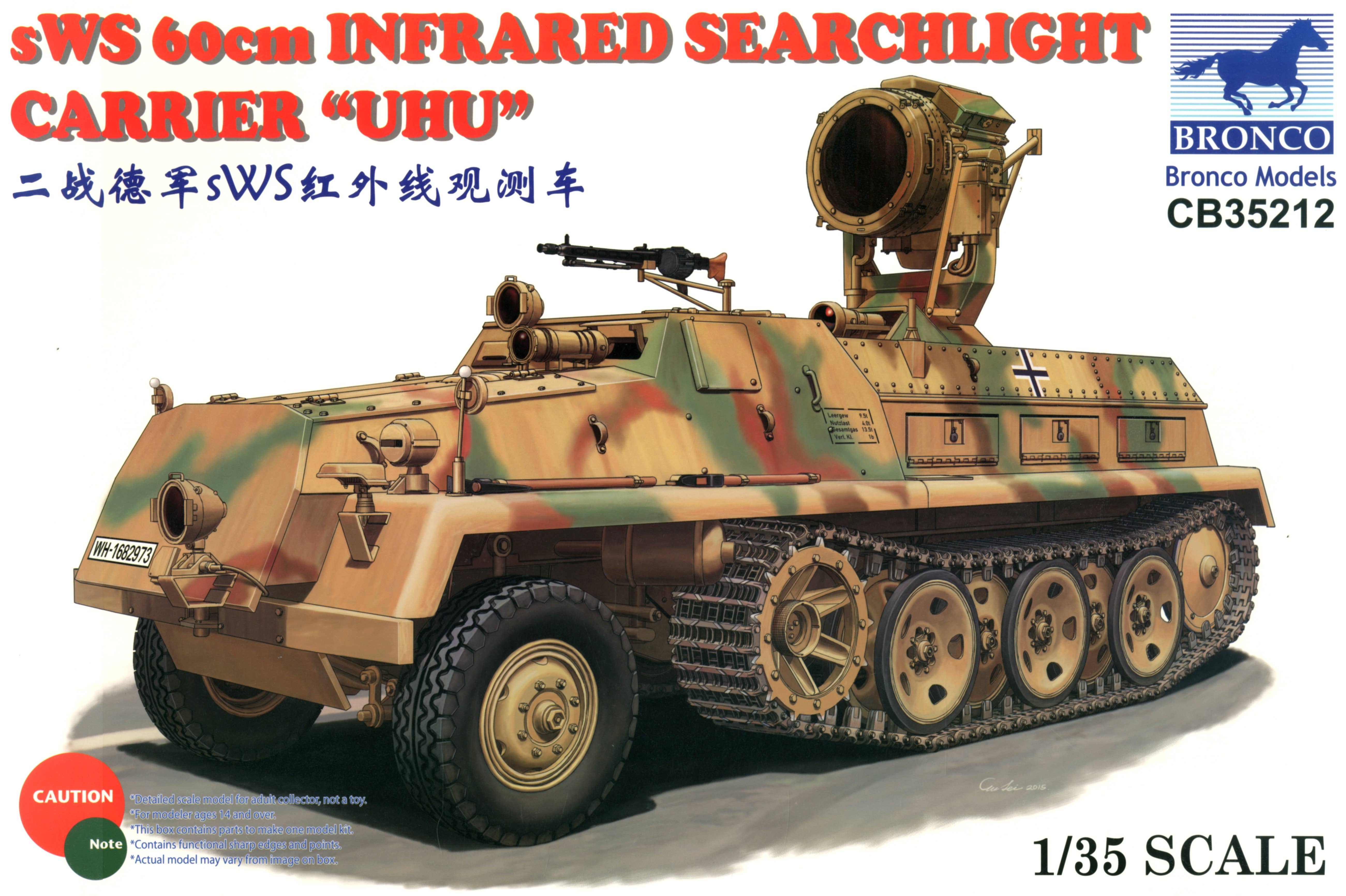 Bronco Models 1/35 sWS 60cm Infrared Searchlight Carrier UHU Military Truck | 4544032742256