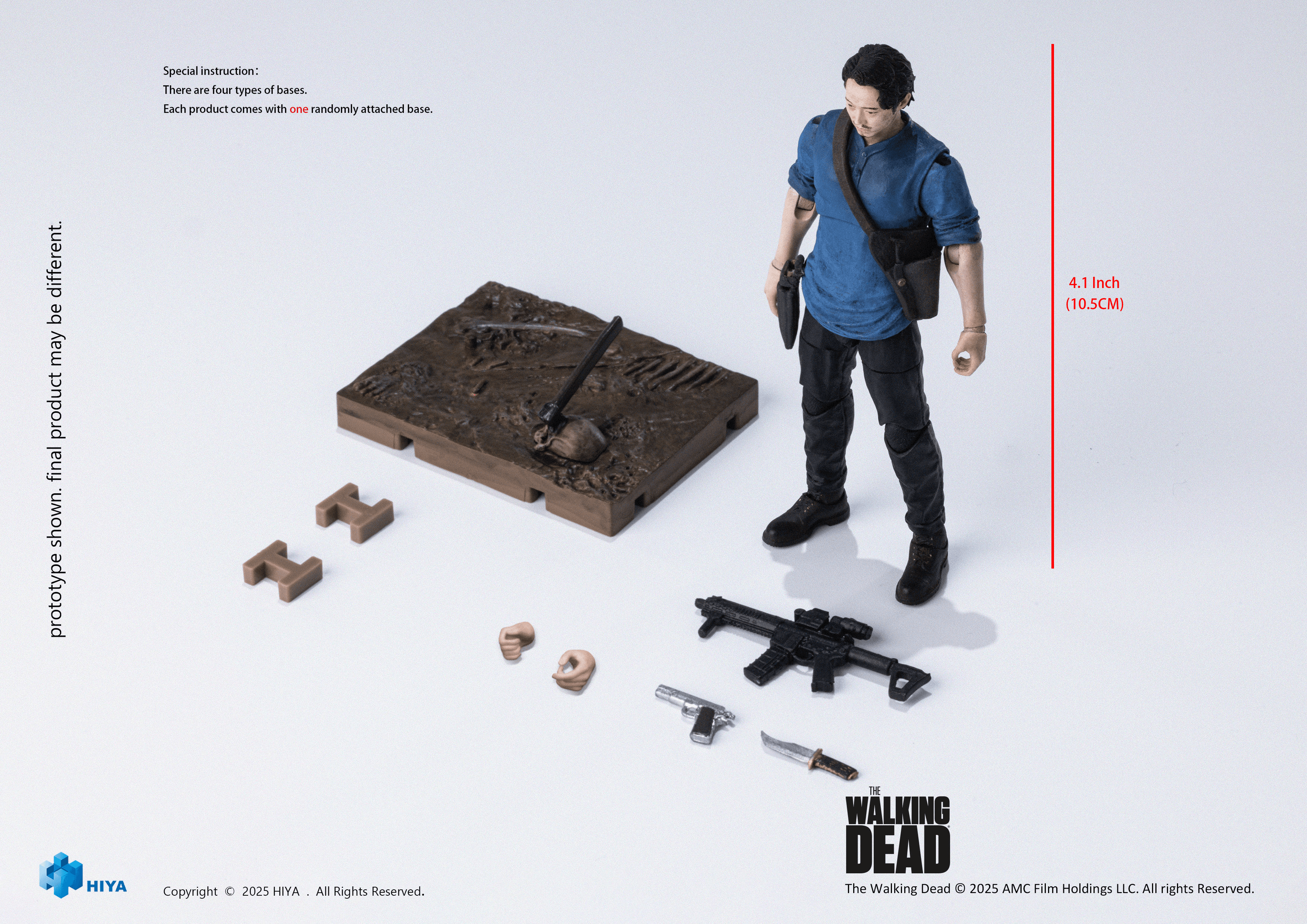 HIYA Exquisite Mini Series 1/18 Scale 4 Inch The Walking Dead Glenn Action Figure | 6957534204593