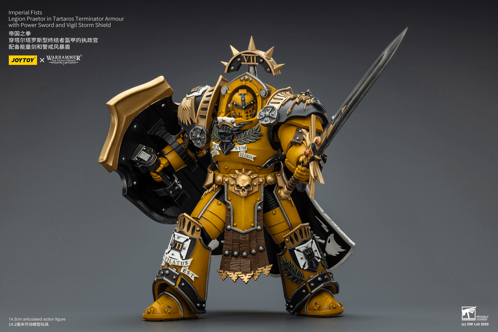 Imperial Fists Legion Praetor in Tartaros Terminator Armour with Power Sword and Vigil Storm Shield | 6927054403295