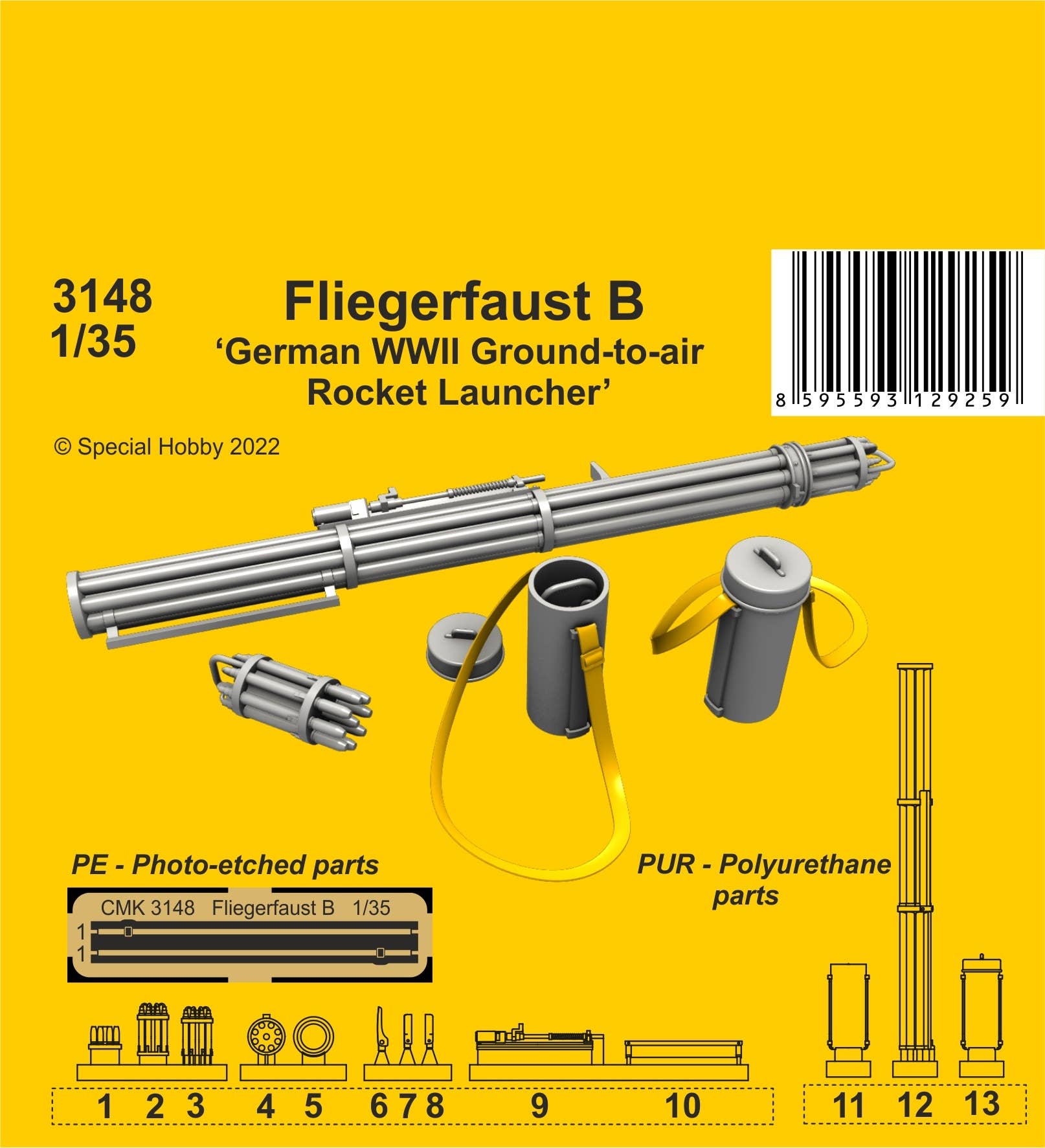 CMK 1/35 Fliegerfaust B German WWII Ground-to-Air Rocket Launcher | 8595593129259