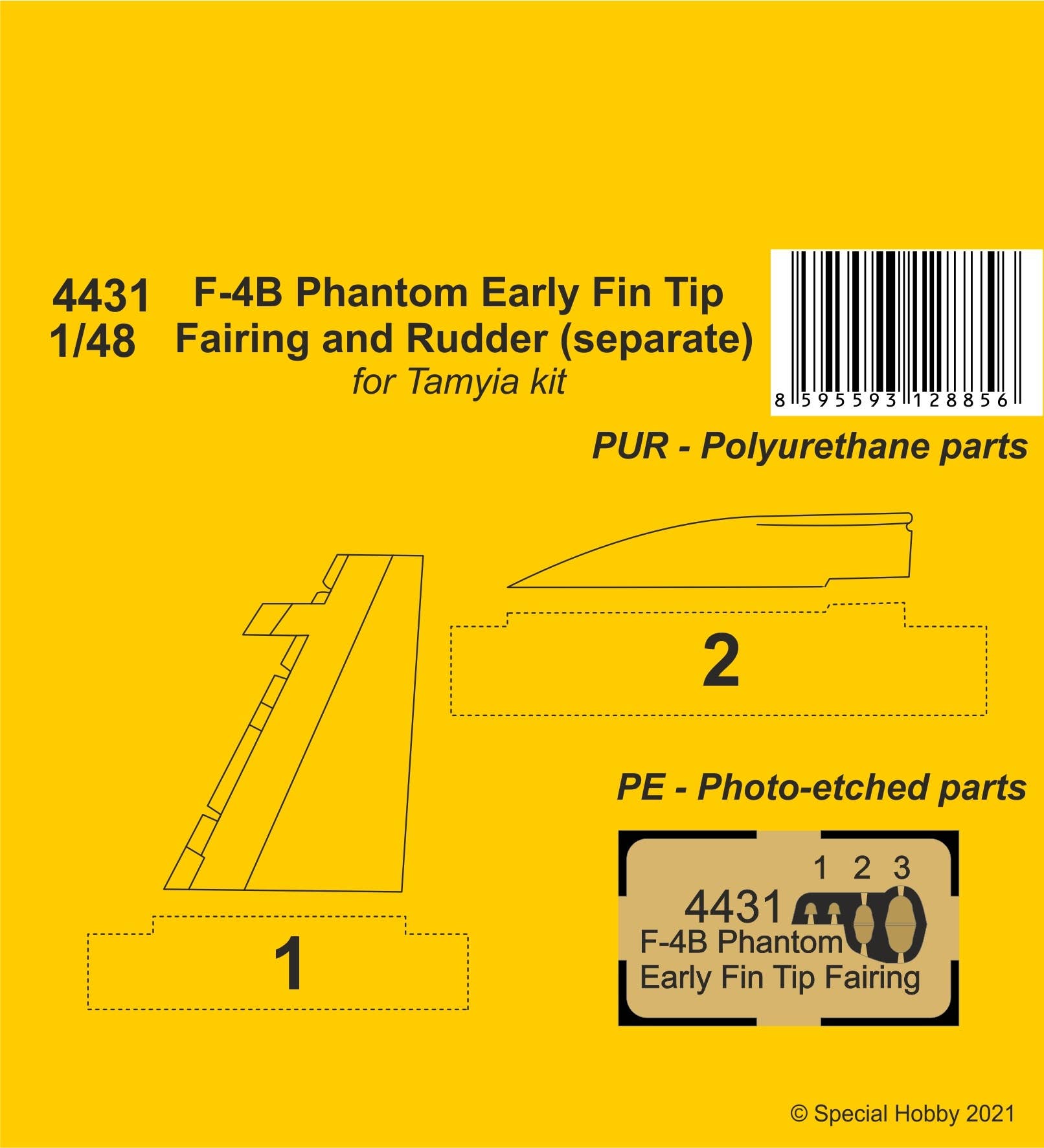 CMK 1/48 F-4B Phantom Early Fin Tip Fairing and Rudder (separate) | 8595593128856