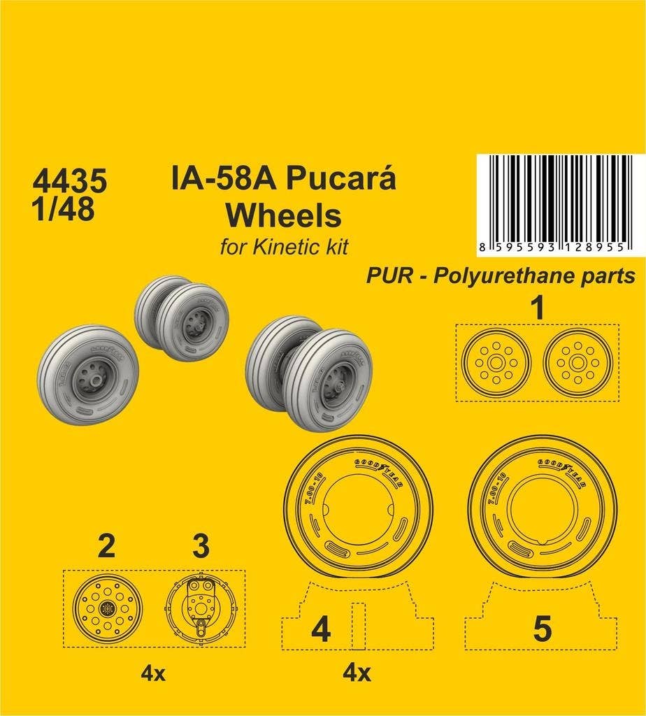 CMK 1/48 IA-58A Pucara Wheels (Kinetic kit) | 8595593128955