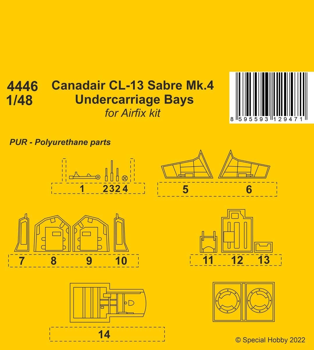 CMK 1/48 Canadair CL-13 Sabre Mk.4 Undercarriage Bays for Airfix kit | 8595593129471