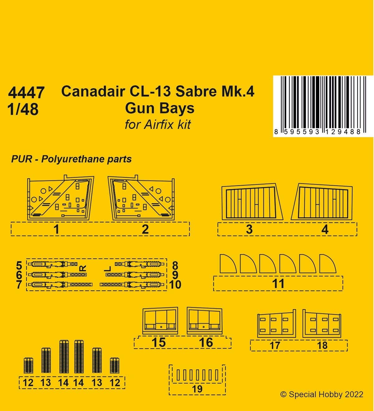 CMK 1/48 Canadair CL-13 Sabre Mk.4 Gun Bays / For Airfix Kit | 8595593129488