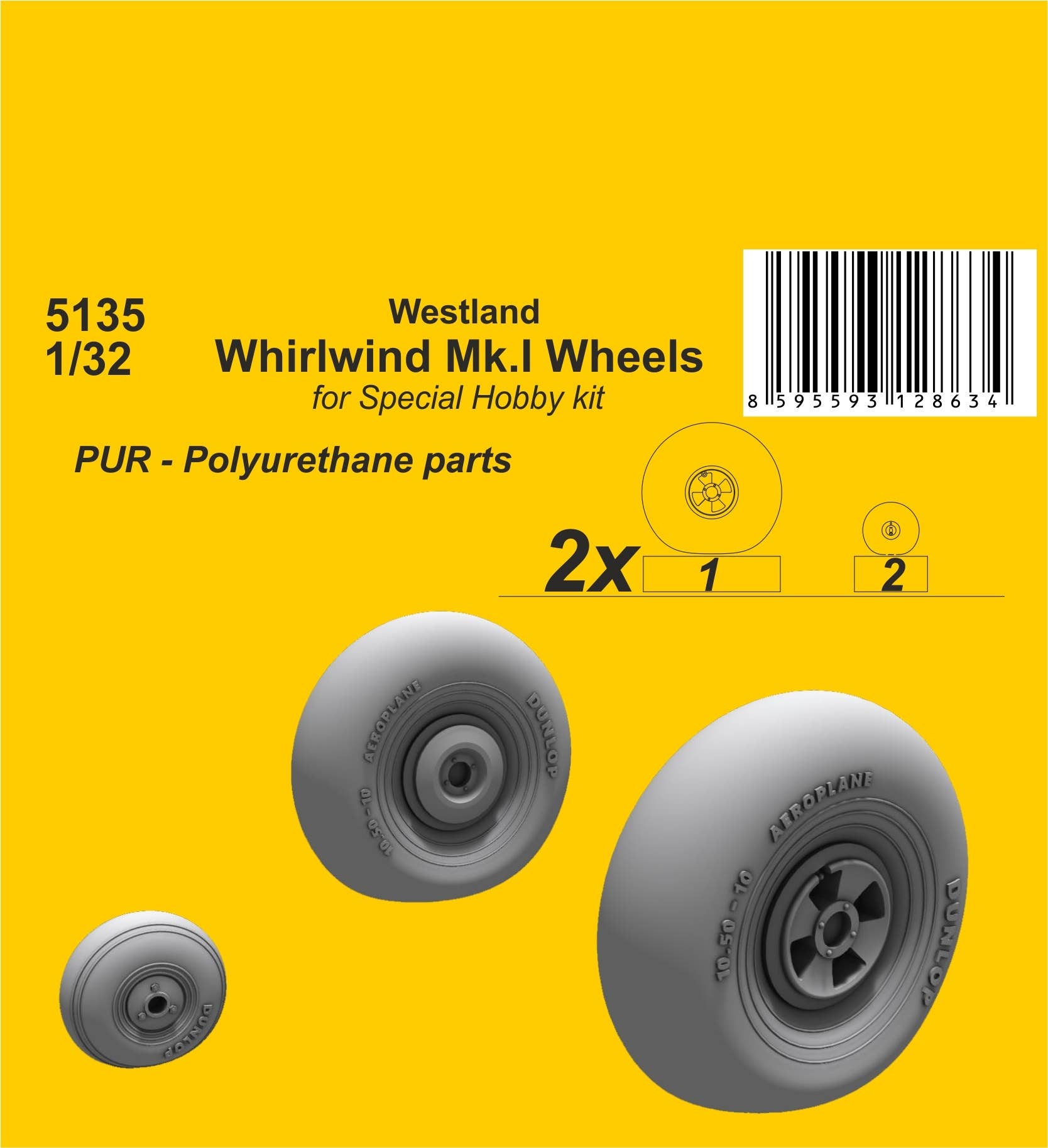 CMK 1/72 Westland Whirlwind Mk.I Wheels | 8595593128634