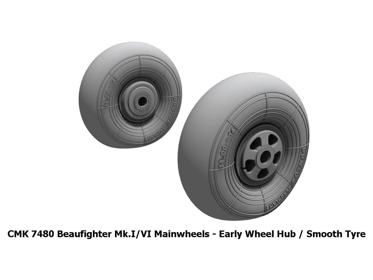 CMK 1/72 Beufighter Mk.I/VI Mainwheels - Early Wheel Hub / Smooth Tyre | 8595593128993