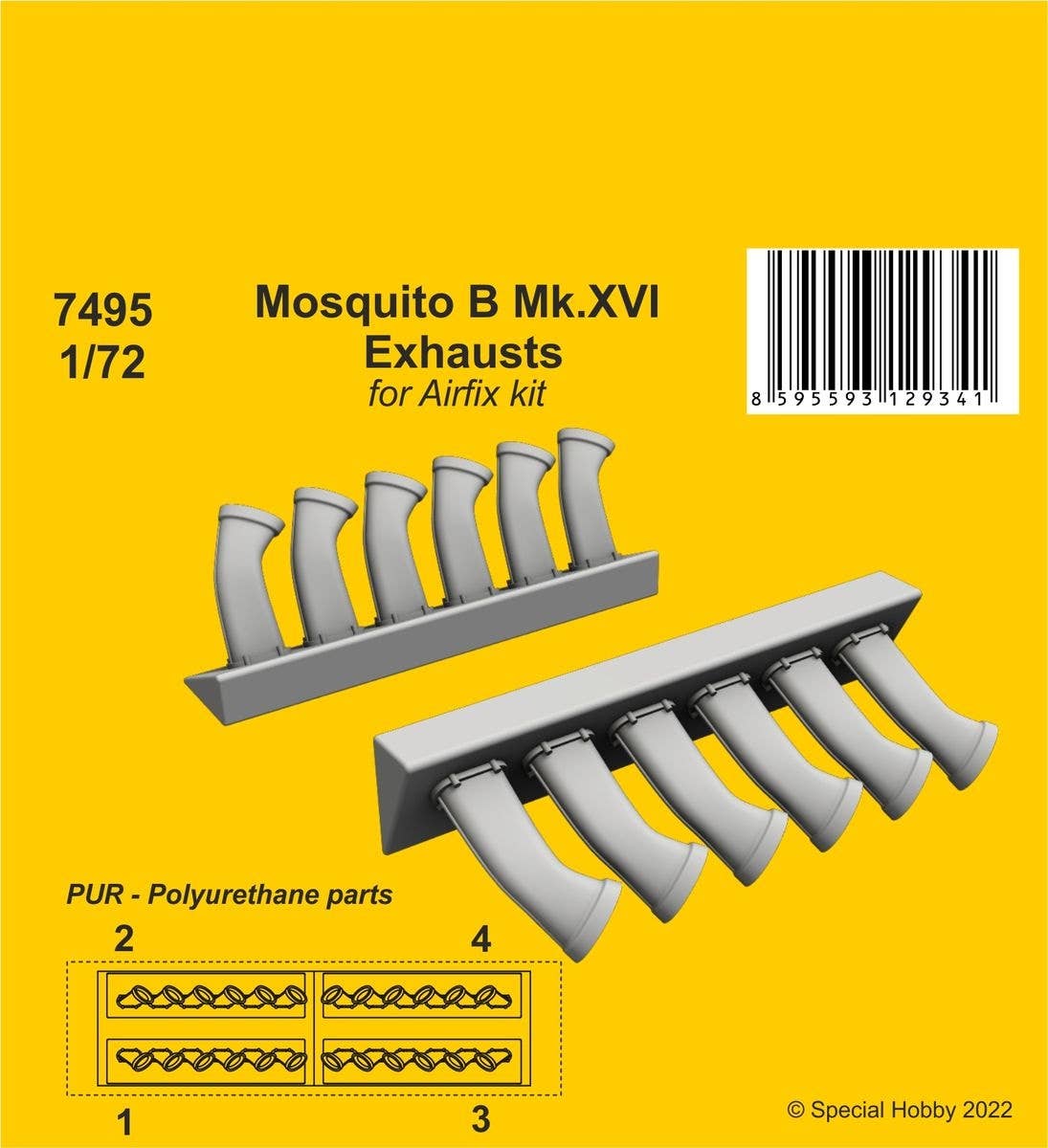CMK 1/72 Mosquito B Mk.XVI Exhausts | 8595593129341