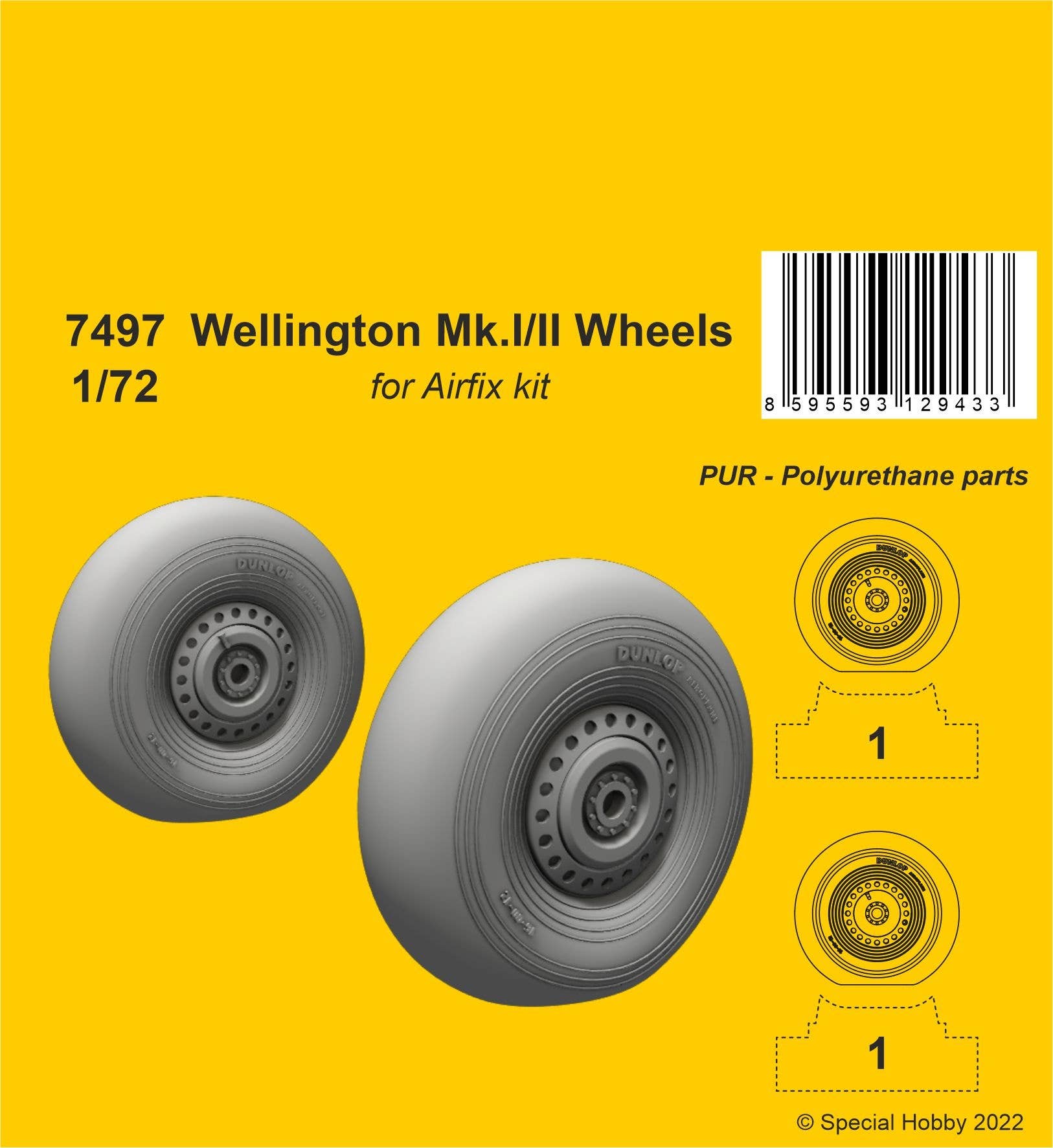 CMK 1/72 Wellington Mk.II Wheels For Airfix Kit | 8595593129433